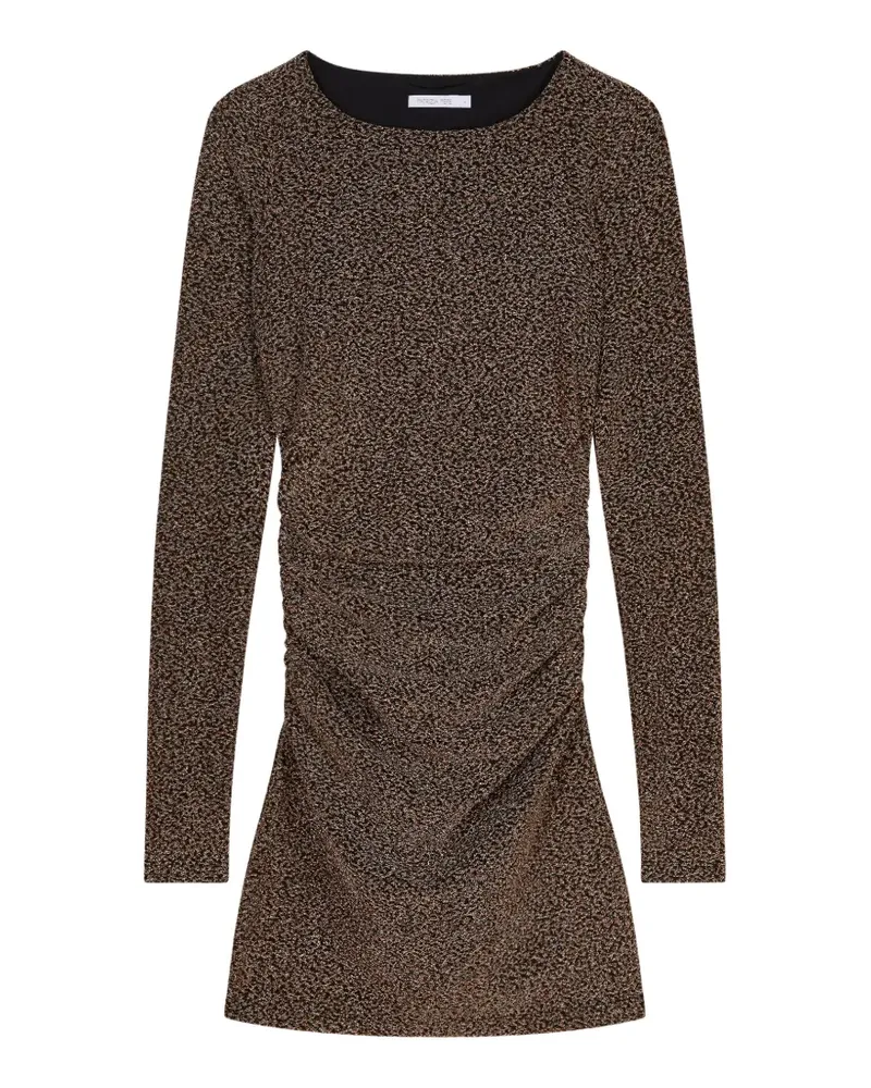 Patrizia Pepe ruched metallic-effect mini dress - Braun Braun