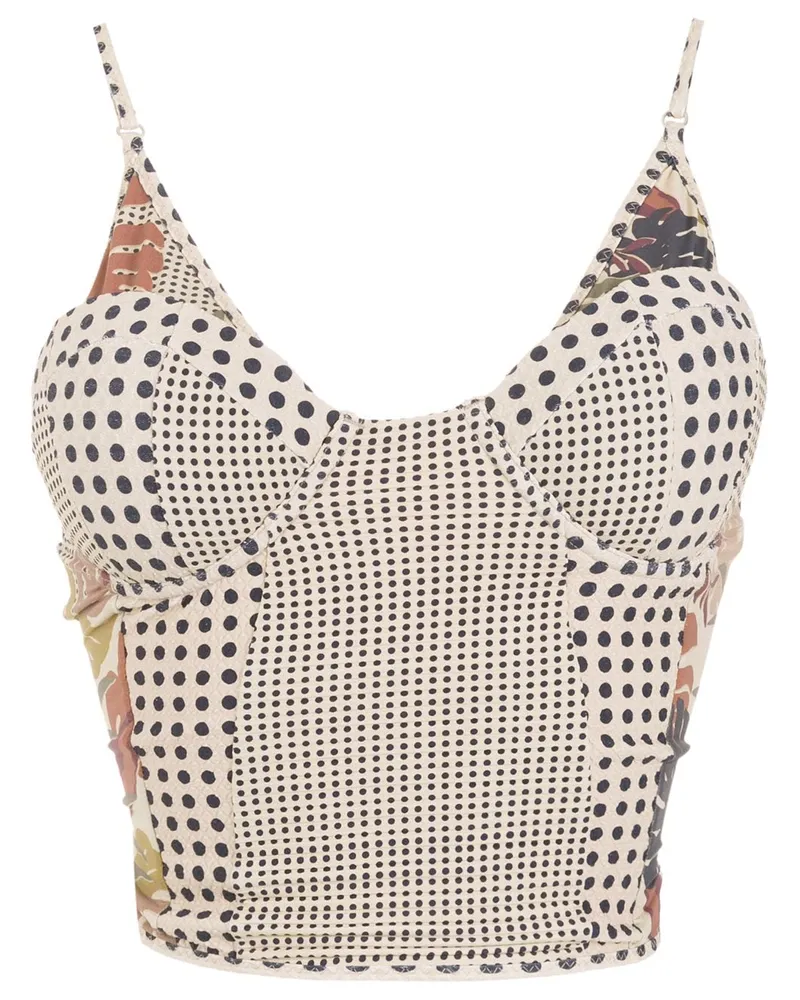 Amir Slama Top mit Print - Nude Nude