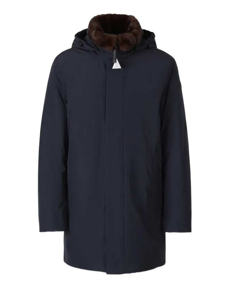 Moncler Okefen hooded long down parka jacket - Blau Blau