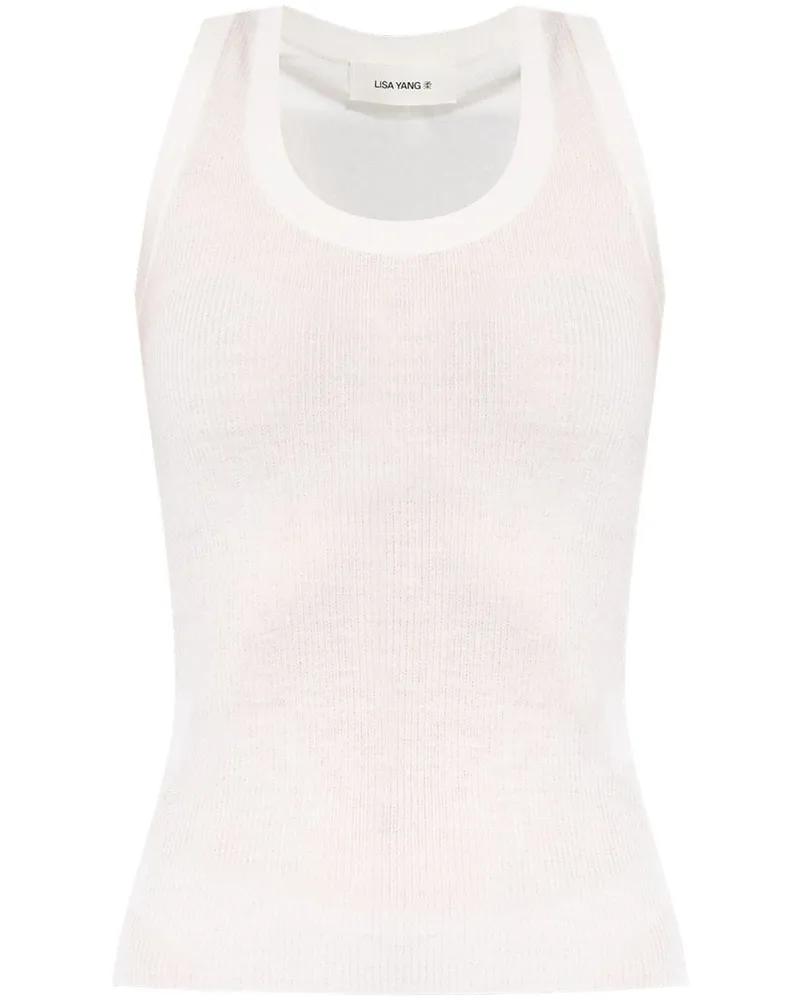 Lisa Yang Geripptes Ina Oberteil - Weiß Weiß