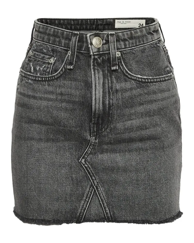 Rag & Bone Ausgeblichener Jeans-Midirock - Grau Grau