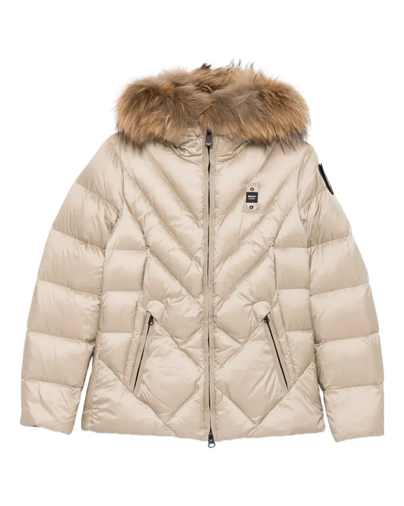Blauer faux-fur trim puffer jacket - Nude Nude