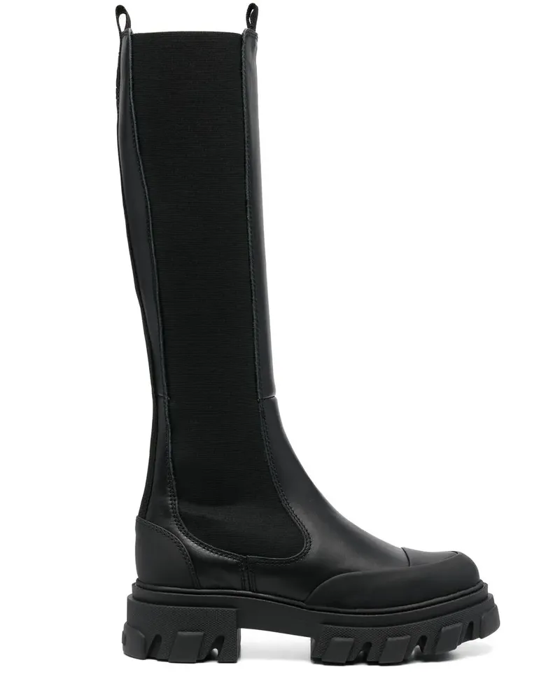 Ganni Kniehohe Chelsea-Boots - Schwarz Schwarz