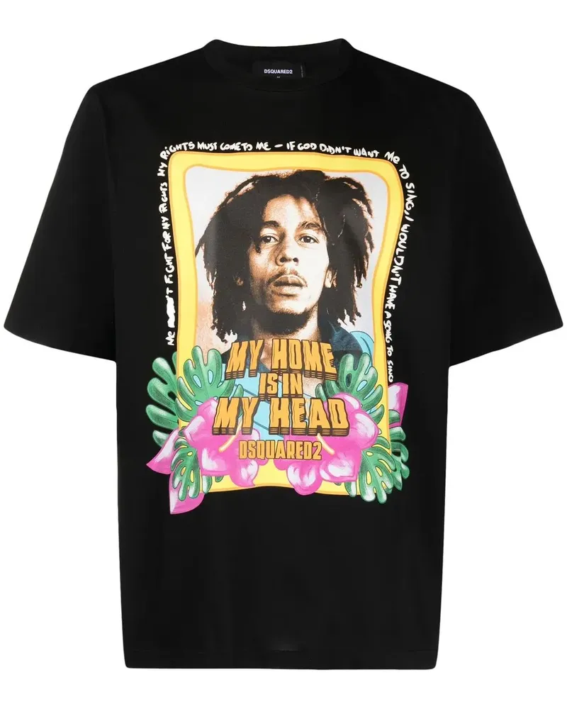 Dsquared2 T-Shirt mit grafischem Print - Schwarz Schwarz