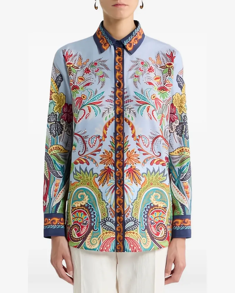 Etro Hemd mit Paisley-Print - Blau Blau
