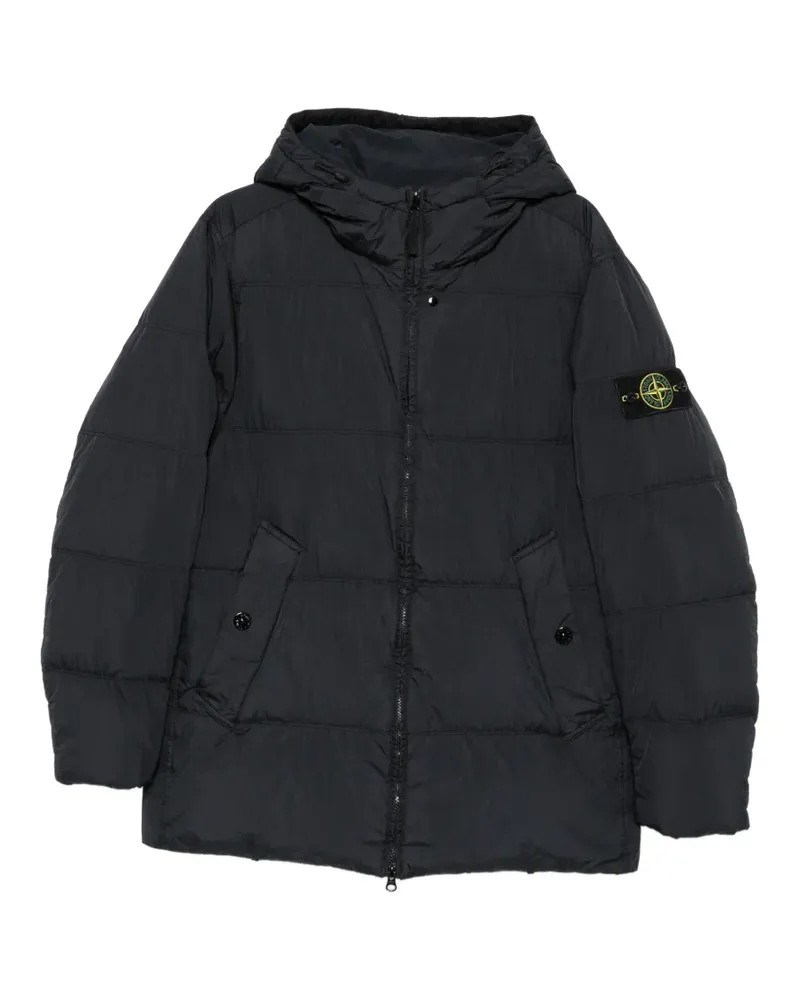 Stone Island Gesteppte Hemdjacke mit Kompass - Schwarz Schwarz
