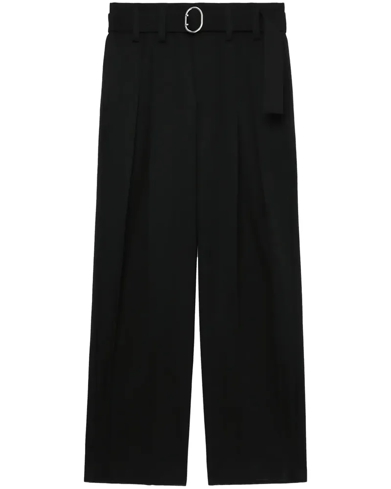 Jil Sander Wide-Leg-Hose mit Gürtel - Schwarz Schwarz