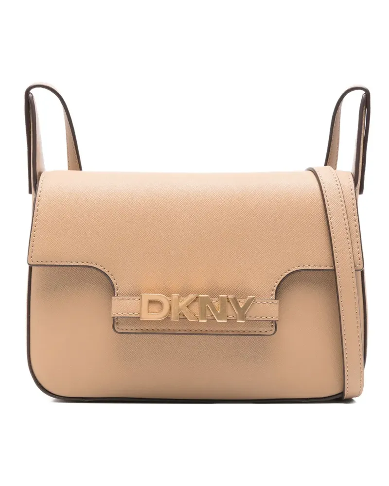 DKNY Schultertasche mit Logo-Schild - Nude Nude