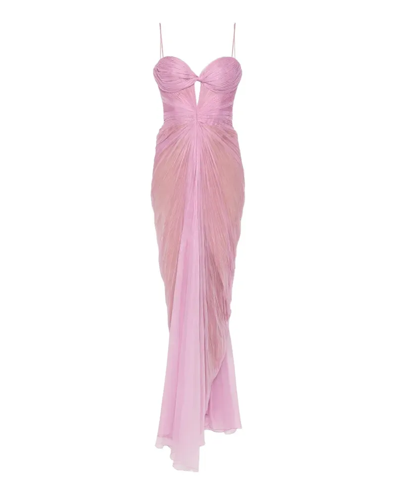 Maria Lucia Hohan Gerafftes Tomina Maxikleid - Rosa Rosa