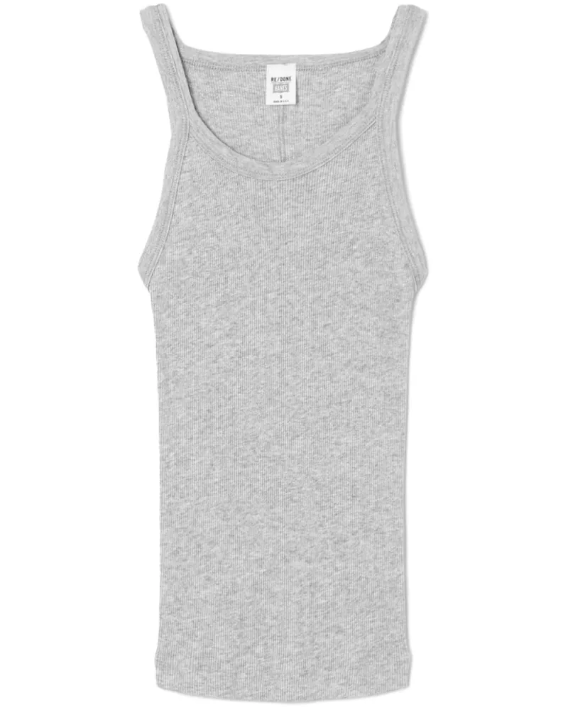 RE/DONE Geripptes Stricktop - Grau Grau