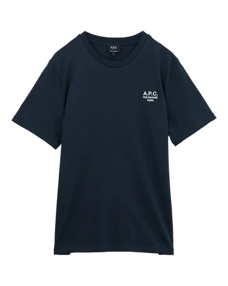 A.P.C. T-Shirt mit Logo-Stickerei - Blau Blau