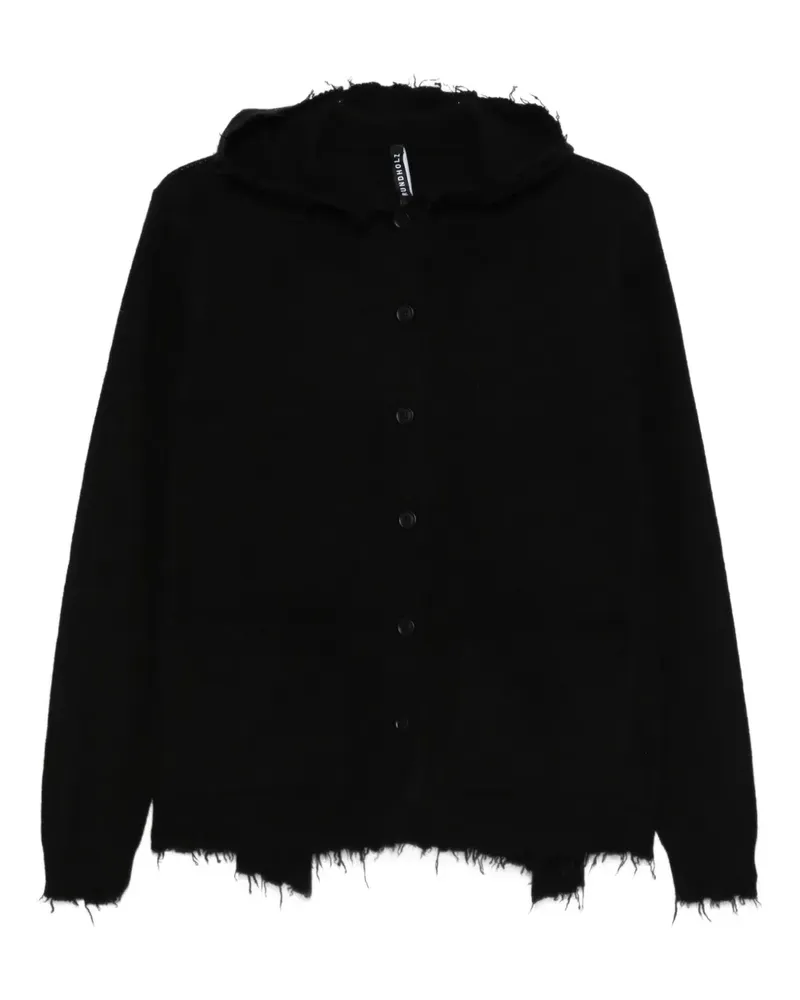 Studiorundholz Ausgefranster Cardigan mit Kapuze - Schwarz Schwarz
