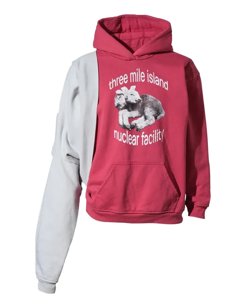 Esprit panelled graphic-print hoodie - Rot Rot