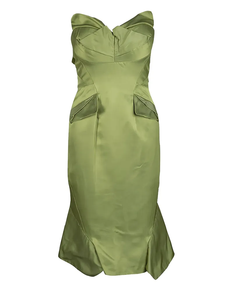 Zac Posen Trägerloses Kleid mit Rüschen - Grün Grün