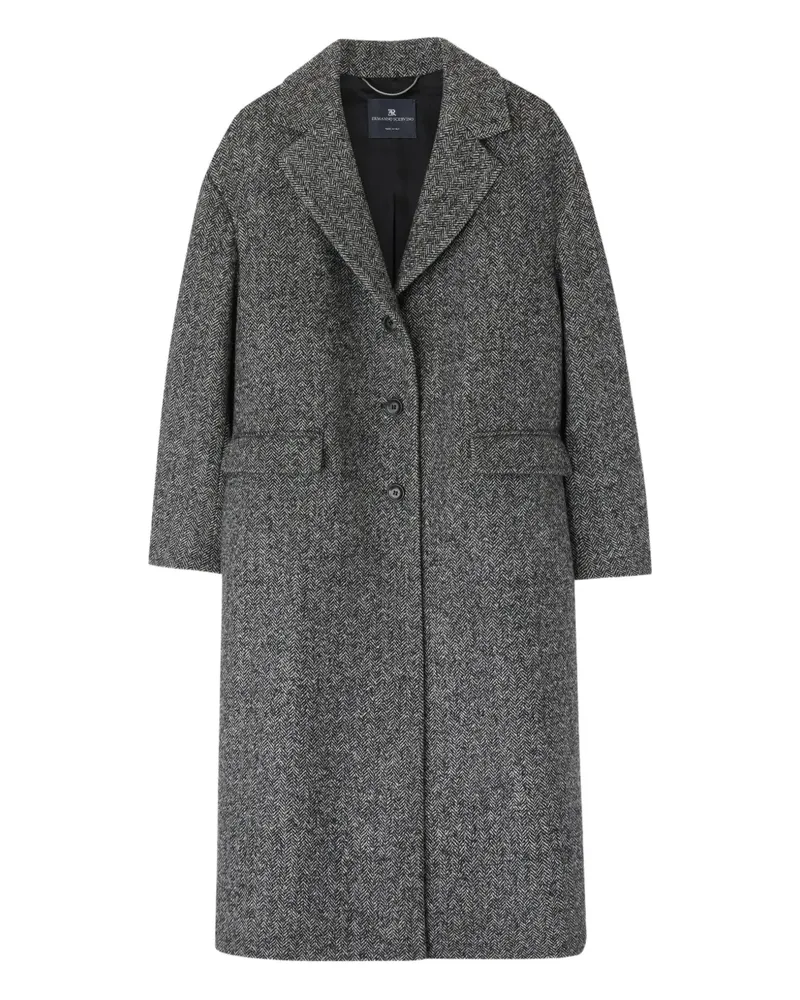 Ermanno Scervino Mantel mit Fischgrätenmuster - Grau Grau