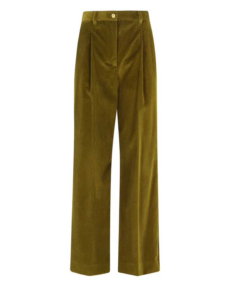 Max Mara pleated corduroy trousers - Grün Grün