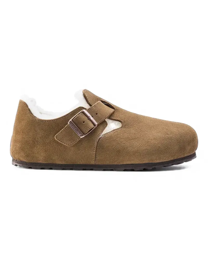 Birkenstock London Shearling-Schuhe mit Schnalle - Braun Braun