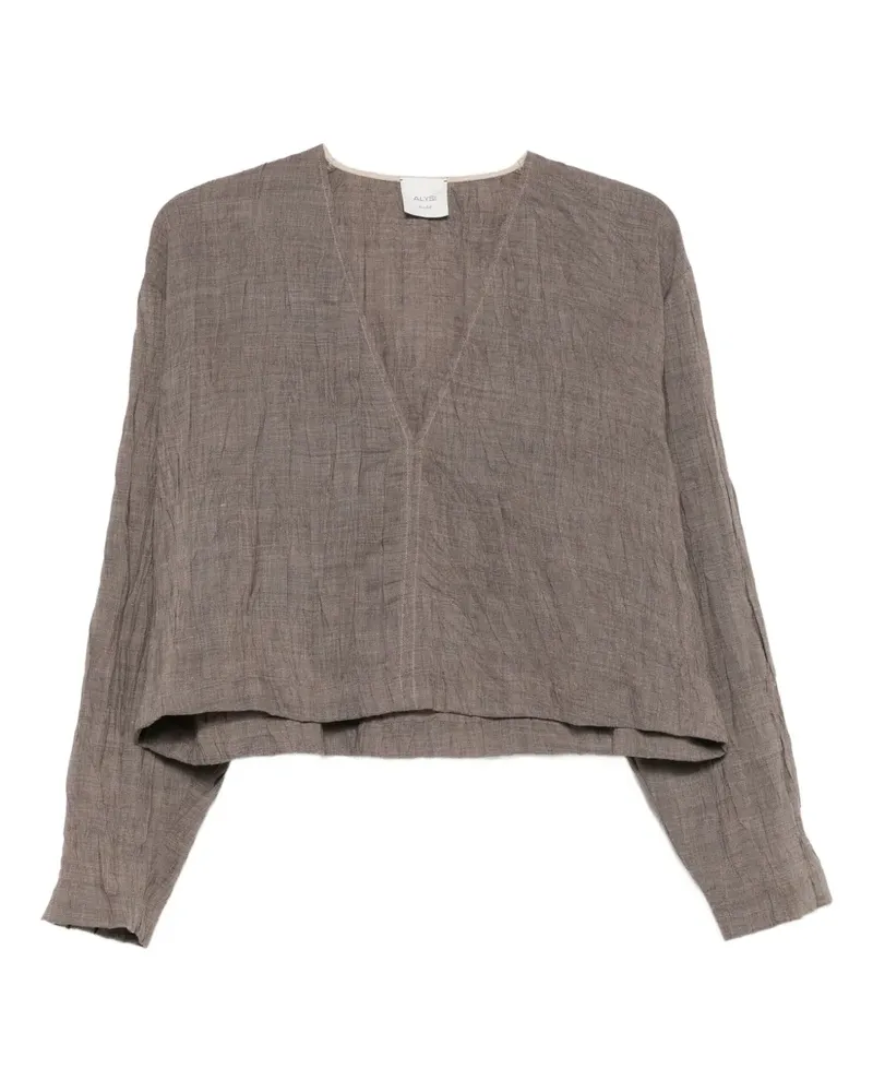 ALYSI Bluse mit V-Ausschnitt - Grau Grau