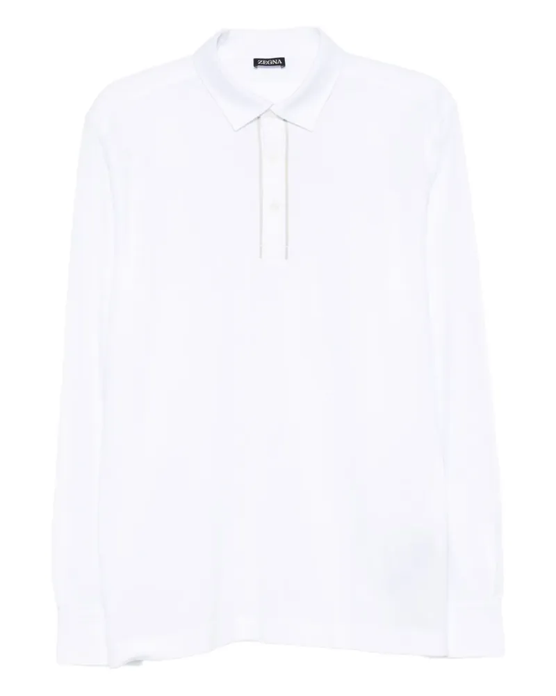 Ermenegildo Zegna Langärmeliges Poloshirt - Weiß Weiß