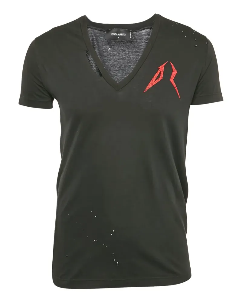 Dsquared2 T-Shirt im Distressed-Look - Schwarz Schwarz