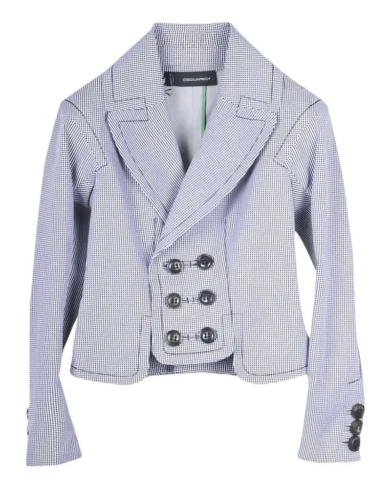 Dsquared2 houndstooth double-breasted blazer - Weiß Weiß