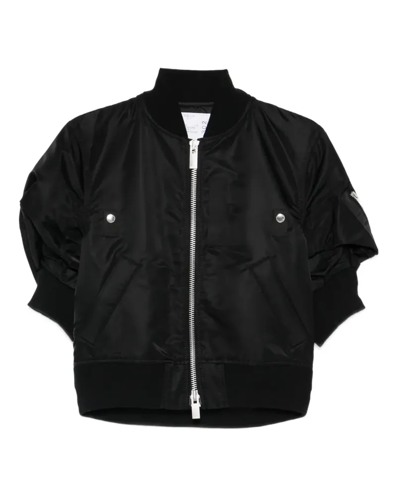 Sacai puff-sleeve bomber jacket - Schwarz Schwarz