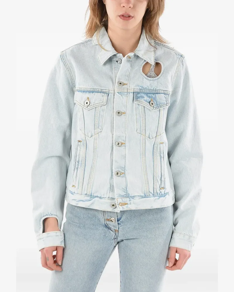 OFF-WHITE Meteor cut-out denim jacket - Blau Blau