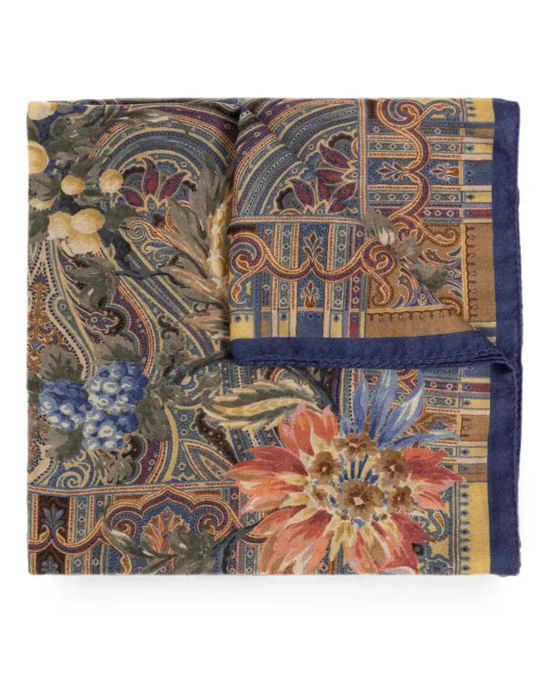 Etro fringed-edges scarf - Blau Blau