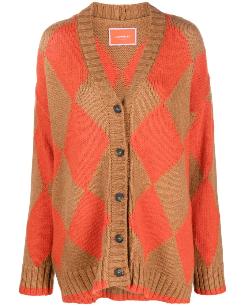 La DoubleJ Cropped-Cardigan - Braun Braun