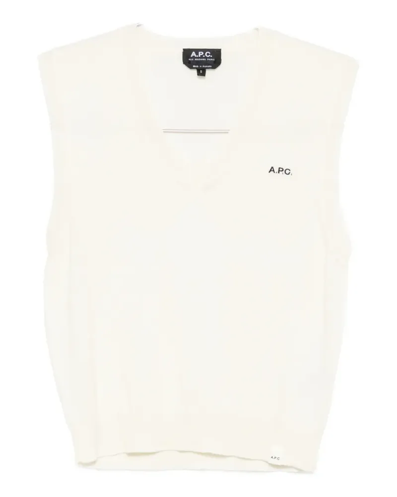A.P.C. logo vest - Nude Nude