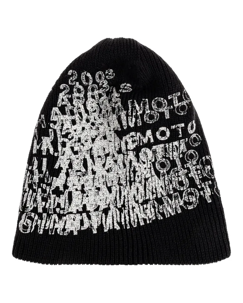 Y-3 Beanie mit Grafik - Schwarz Schwarz