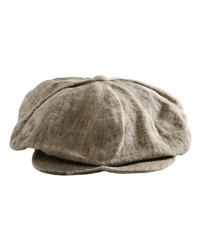 Ziggy Chen panelled tie-fastening hat - Nude Nude
