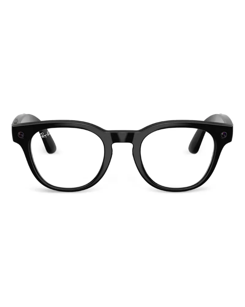 Ray Ban Meta Scriber Sonnenbrille mit rundem Gestell - Schwarz Schwarz