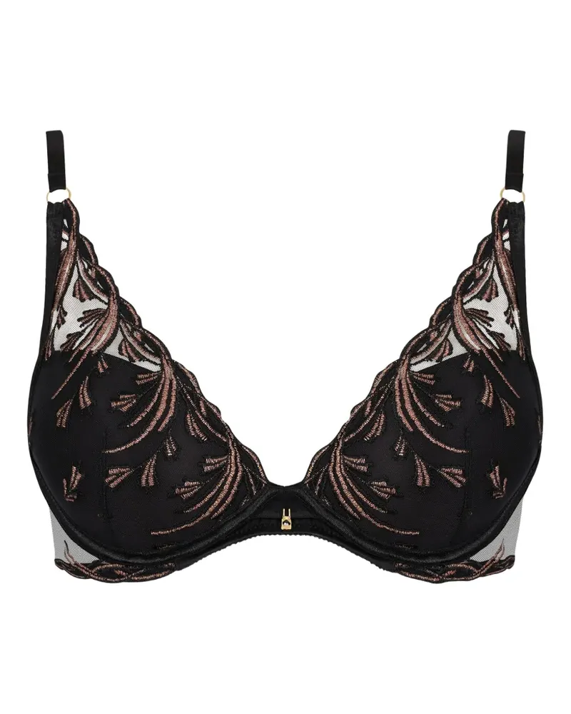Aubade Cosmic Romance Plunge-BH mit Stickerei - Schwarz Schwarz