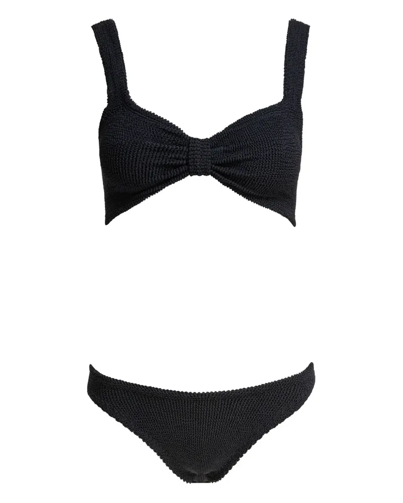 Hunza G Bonnie Bikini in Knitteroptik - Schwarz Schwarz