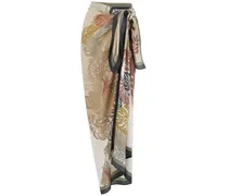 Pareo mit Palmblatt-Print - Nude