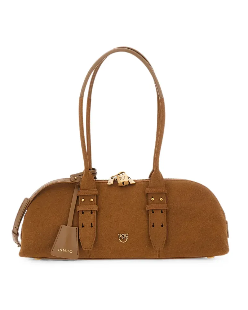 Pinko large Escape suede tote bag - Braun Braun