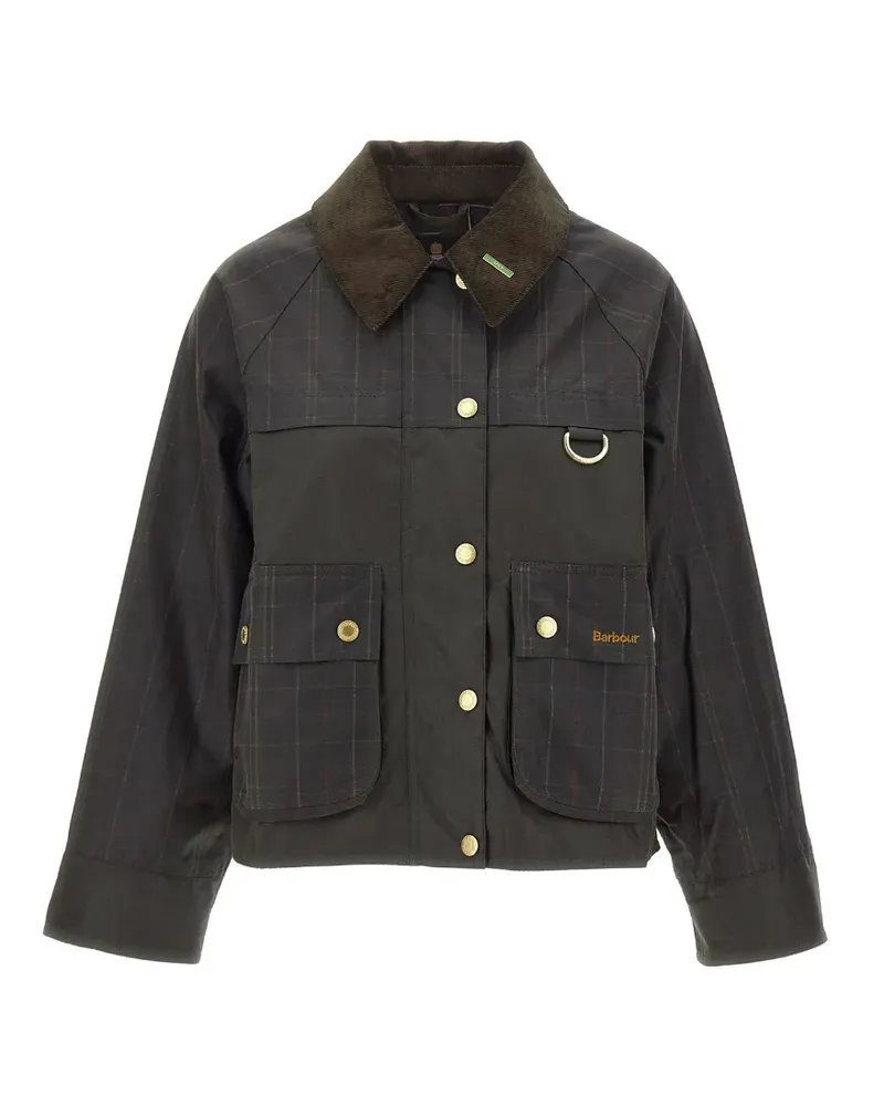Barbour Gewachste Spey Jacke mit Schottenkaro - Braun Braun
