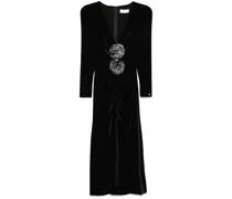 Midikleid aus Samt - Schwarz