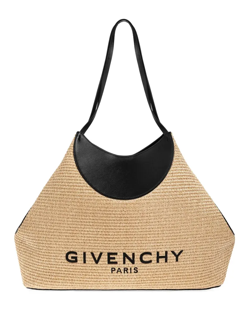 Givenchy logo-embroidered woven tote bag - Nude Nude