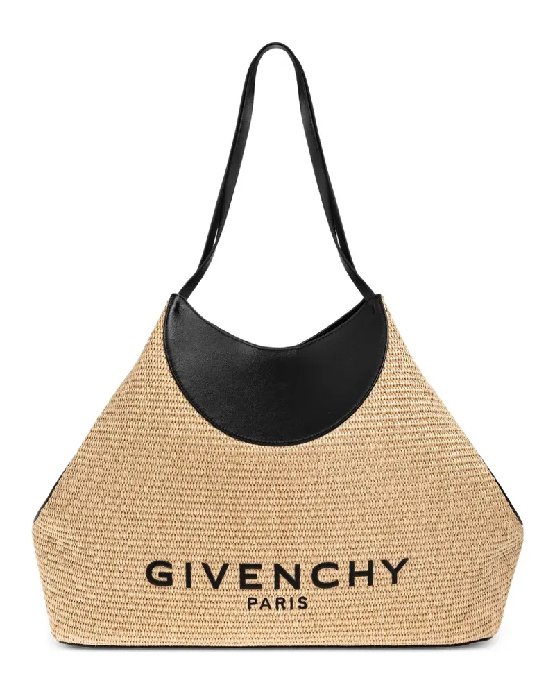 Givenchy logo-embroidered woven tote bag - Nude Nude