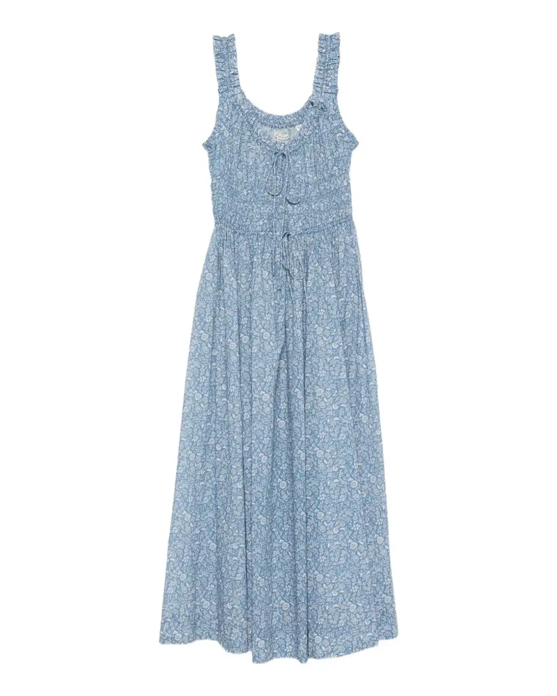 DÔEN Emmaretta Midikleid mit Blumenprint - Blau Blau