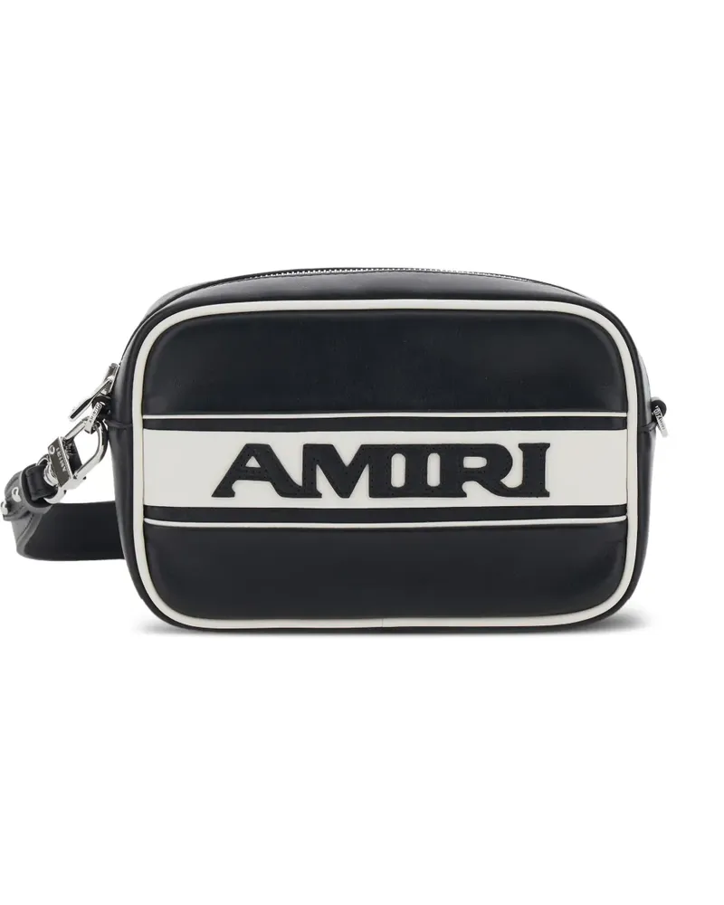 Amiri Gestreifte Schultertasche mit Logo - Schwarz Schwarz