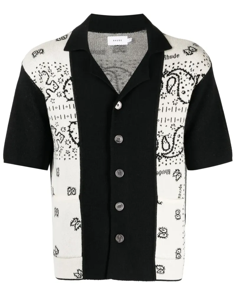 RHUDE Hemd mit grafischem Print - Schwarz Schwarz