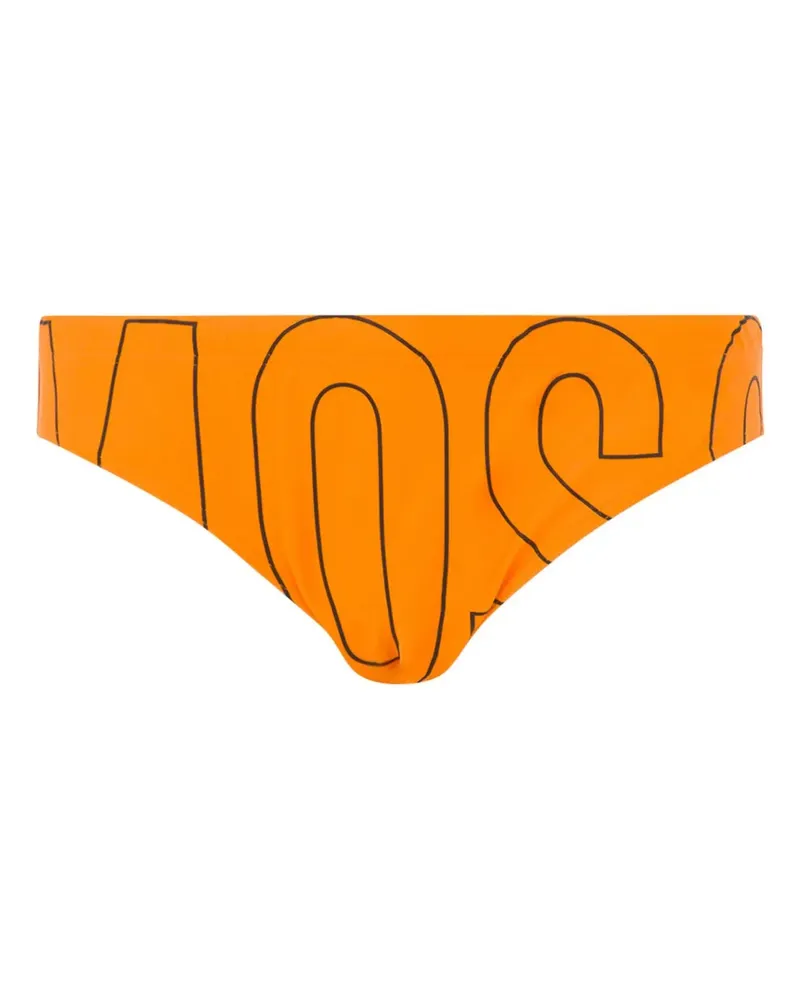 Moschino Badehose mit Logo-Print - Orange Orange