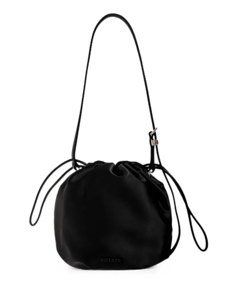 ROTATE Birger Christensen Beuteltasche mit Pailletten und Blumenapplikation - Schwarz Schwarz
