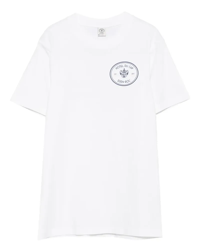 SPORTY & RICH Eden-Roc T-Shirt mit Logo - Weiß Weiß