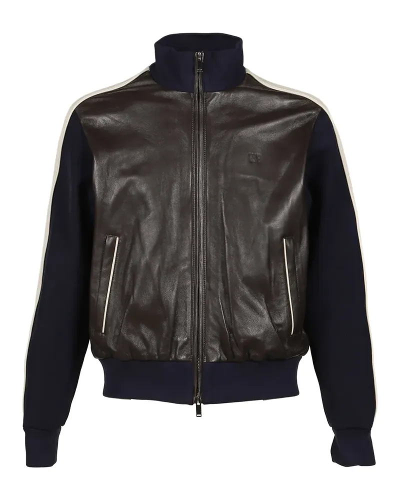 Wales Bonner Path panelled leather jacket - Braun Braun