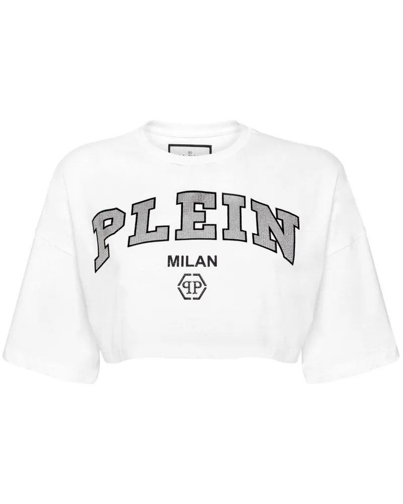 Philipp Plein Cropped-Oberteil mit Logo - Weiß Weiß