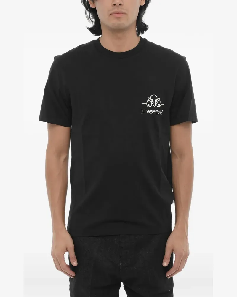 Neil Barrett T-Shirt mit See You-Print - Schwarz Schwarz